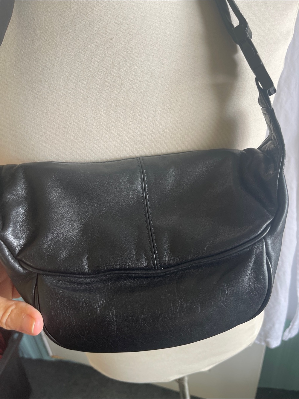 Etienne Aigner Black Leather Belt Bag with Gold Logo Fanny Pack - Picture 10 of 13
